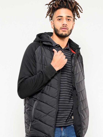 D555 Thorpe Hooded Quilted Jacket With Fleece Sleeves And Removable Fleece Hood - Jakne - Muške Jakne Veliki Brojevi