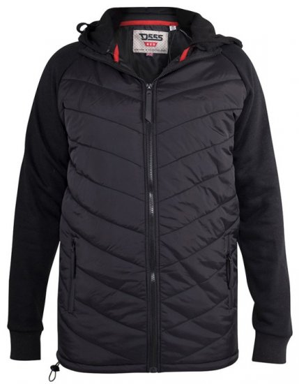 D555 Thorpe Hooded Quilted Jacket With Fleece Sleeves And Removable Fleece Hood - Jakne - Muške Jakne Veliki Brojevi