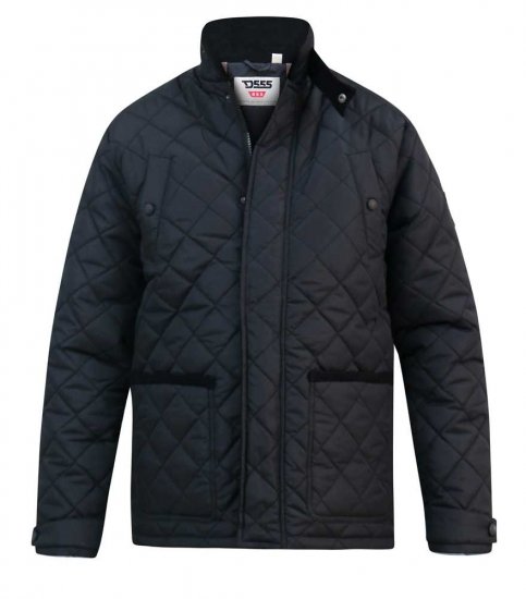 D555 Northcole Quilted Jacket Black - Jakne - Muške Jakne Veliki Brojevi