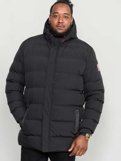 D555 Grove Quilted Parka Jacket Black - Jakne - Muške Jakne Veliki Brojevi