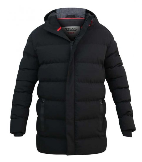 D555 Grove Quilted Parka Jacket Black - Jakne - Muške Jakne Veliki Brojevi