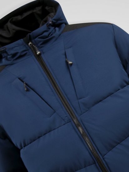 D555 Hank Ripstop Contrast Panelled Padded Hooded Jacket Tamnoplava - Jakne - Muške Jakne Veliki Brojevi