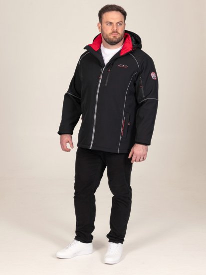 D555 Jamie Soft Shell Detachable Hood Padded Jacket Crna - Jakne - Muške Jakne Veliki Brojevi