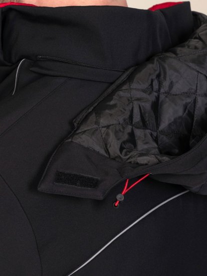 D555 Jamie Soft Shell Detachable Hood Padded Jacket Crna TALL - TALL jakne - TALL jakne za visoke muškarce