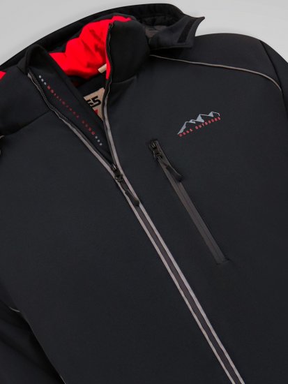 D555 Jamie Soft Shell Detachable Hood Padded Jacket Crna TALL - TALL jakne - TALL jakne za visoke muškarce