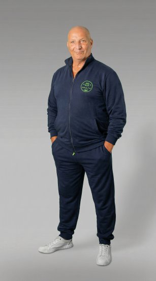20 Nodi Ostro Stretch Fleece Cotton Tracksuit Navy - Trenirke kompleti - Muške trenirke kompleti veliki brojevi