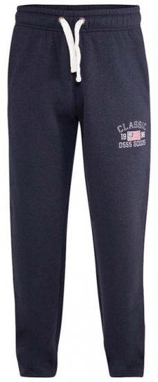 D555 Mayson Embroidered And Applique Open Hem Jogger With Drawcord Navy - Sportske hlače & kratke - Muške Trenirke Veliki Brojevi