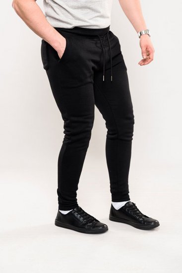 D555 Brandon Sweatpants with Tapered leg Black - Sportske hlače & kratke - Muške Trenirke Veliki Brojevi