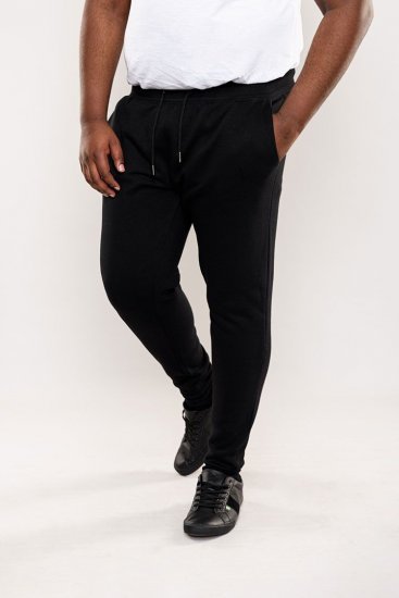 D555 Brandon Sweatpants with Tapered leg Black - Sportske hlače & kratke - Muške Trenirke Veliki Brojevi