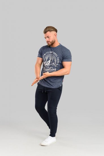 D555 Brandon Sweatpants with Tapered leg Navy - Sportske hlače & kratke - Muške Trenirke Veliki Brojevi