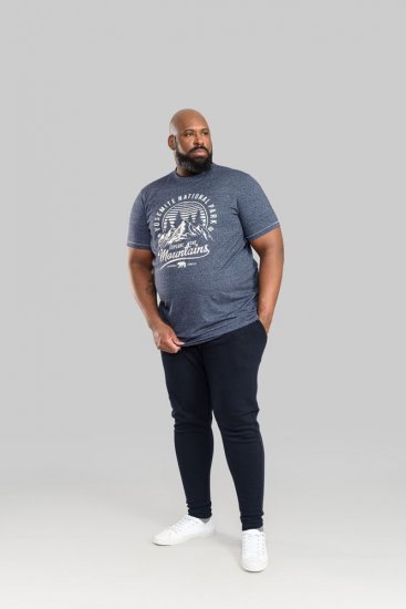 D555 Brandon Sweatpants with Tapered leg Navy - Sportske hlače & kratke - Muške Trenirke Veliki Brojevi