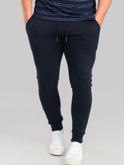 D555 Brandon Sweatpants with Tapered leg Navy - Sportske hlače & kratke - Muške Trenirke Veliki Brojevi