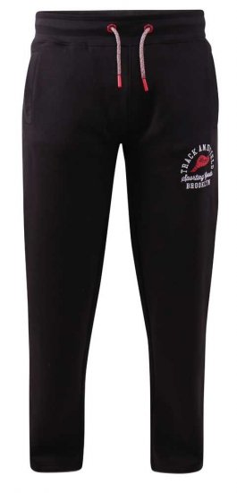 D555 Chilworth Open Hem Jogger Black - Sportske hlače & kratke - Muške Trenirke Veliki Brojevi
