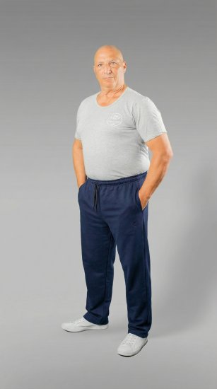 20 Nodi Grecale Stretch Fleece Cotton Sports Pants with Enzyme and Soft Touch Treatment Navy - Sportske hlače & kratke - Muške Trenirke Veliki Brojevi