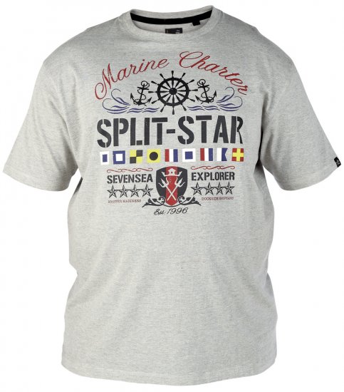 Split Star Marine Grey - Majice Kratkih Rukava - Muške Majice Kratkih Rukava Veliki Brojevi 