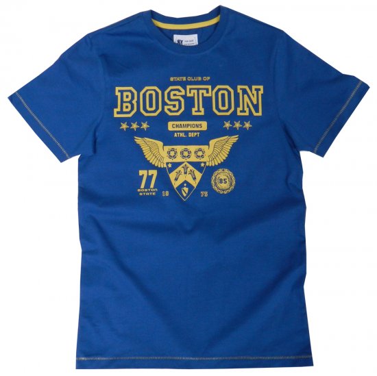Kam Jeans Boston Tee Blue - Majice Kratkih Rukava - Muške Majice Kratkih Rukava Veliki Brojevi 