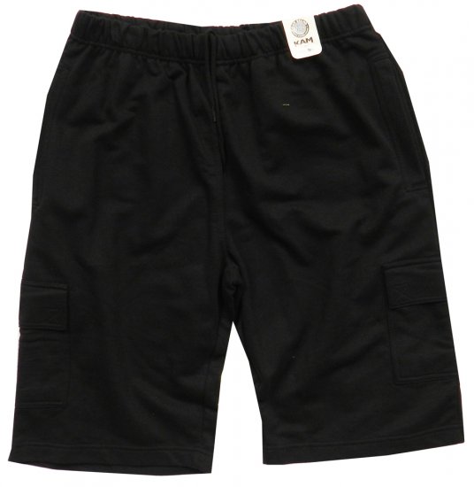 Kam Jeans Black Shorts Cargo - Kratke hlače - Muške Kratke Hlače Veliki Brojevi 