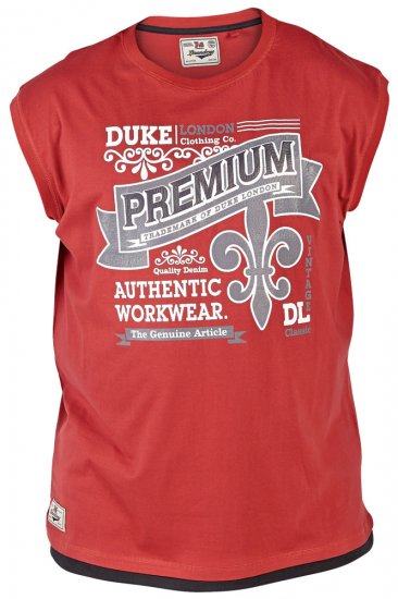 Duke Goa Tank Top Red - Majice Kratkih Rukava - Muške Majice Kratkih Rukava Veliki Brojevi 