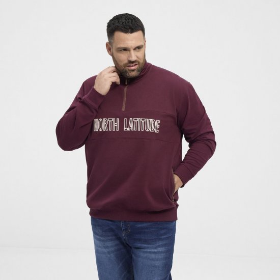 North Latitude Half Zip Majica Bordo - Puloveri & dukserice - Muške Puloveri & dukserice veliki brojevi