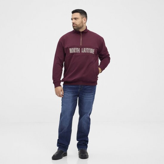 North Latitude Half Zip Majica Bordo - Puloveri & dukserice - Muške Puloveri & dukserice veliki brojevi