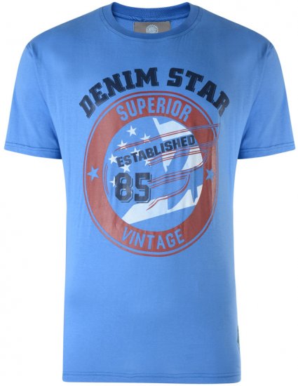 Kam Jeans Star 2-pack T-shirt Navy/Denim - Majice Kratkih Rukava - Muške Majice Kratkih Rukava Veliki Brojevi 