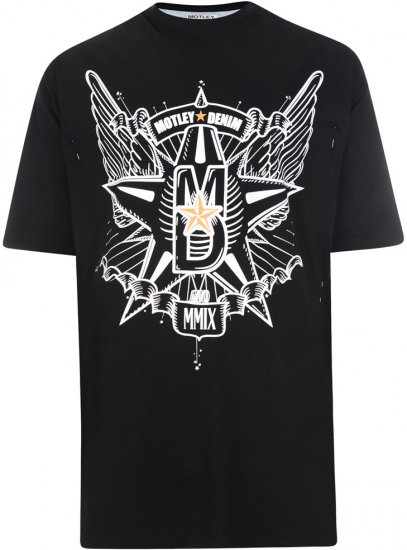 Motley Denim Wings and Star T-shirt - Majice Kratkih Rukava - Muške Majice Kratkih Rukava Veliki Brojevi 