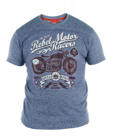 D555 Ivor T-shirt Blue - Majice Kratkih Rukava - Muške Majice Kratkih Rukava Veliki Brojevi 