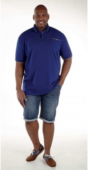 D555 Asia Polo Shirt Blue - Polo majice - Muške Polo Majice Veliki Brojevi