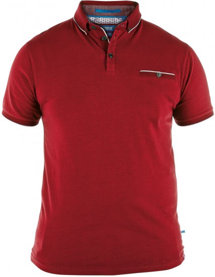 D555 Asia Polo Shirt Red - Polo majice - Muške Polo Majice Veliki Brojevi