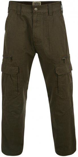 Kam Jeans Cargo pants Khaki TALL SIZES - MUŠKA ODJEĆA MT-6XLT - Odjeća za Visoke Muškarce
