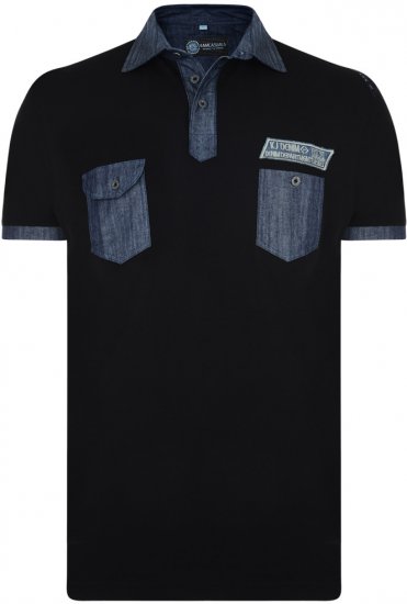 Kam Jeans Pique Polo Black - Polo majice - Muške Polo Majice Veliki Brojevi