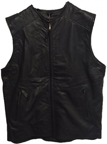 Woodland 806 Leather vest Black - Jakne - Muške Jakne Veliki Brojevi