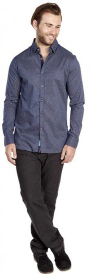 D555 MARVIN Small Circle Print Long Sleeve Shirt - Košulje - Muške Košulje Veliki Brojevi