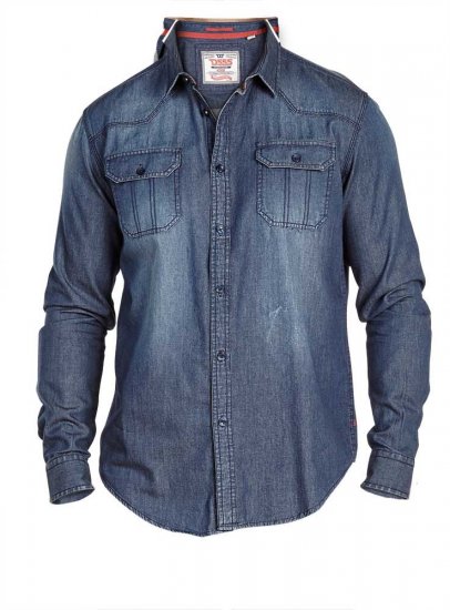 D555 Jerome Vintage Denim Shirt - Košulje - Muške Košulje Veliki Brojevi