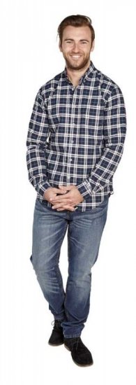 D555 Carter Check Shirt Navy-Green - Košulje - Muške Košulje Veliki Brojevi