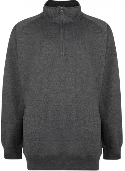Kam Jeans Half-Zip Sweatshirt Charcoal - Puloveri & dukserice - Muške Puloveri & dukserice veliki brojevi