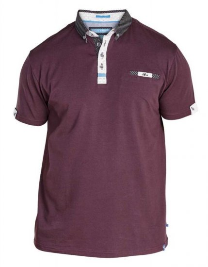 D555 Edger Stretch Cotton Polo Dark Burgundy - Polo majice - Muške Polo Majice Veliki Brojevi