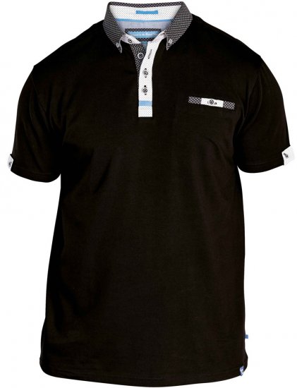 D555 Edger Stretch Cotton Polo Black - Polo majice - Muške Polo Majice Veliki Brojevi