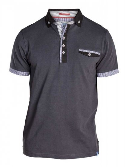 D555 Roland Short Sleeve Polo Shirt Black - Košulje - Muške Košulje Veliki Brojevi