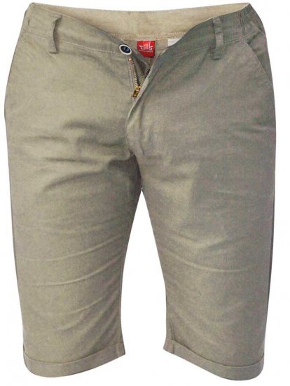 D555 PANAMA Chino Short With Side Elasticated Waist Khaki - Kratke hlače - Muške Kratke Hlače Veliki Brojevi 
