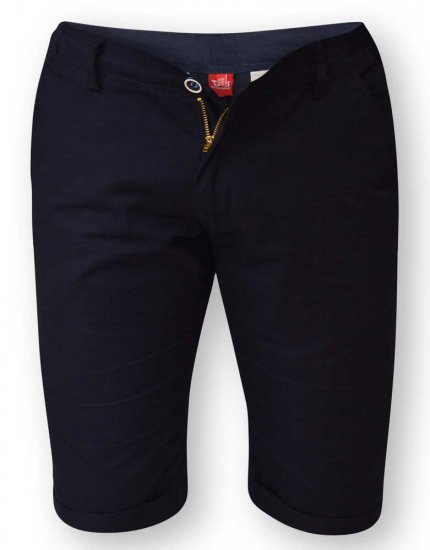 D555 PANAMA Chino Short With Side Elasticated Waist Navy - Kratke hlače - Muške Kratke Hlače Veliki Brojevi 