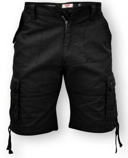 D555 Jarrod Cargo Short Black - Kratke hlače - Muške Kratke Hlače Veliki Brojevi 