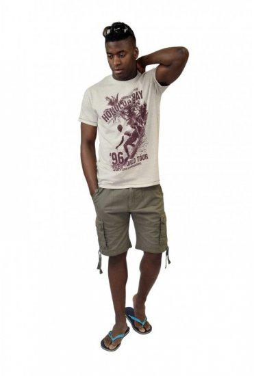 D555 CLAYTON Honolua Bay T-shirt White Marl - Majice Kratkih Rukava - Muške Majice Kratkih Rukava Veliki Brojevi 