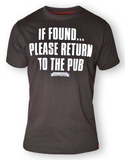 D555 SIMON 'Return To The Pub' Crew Neck T-Shirt Black - Majice Kratkih Rukava - Muške Majice Kratkih Rukava Veliki Brojevi 