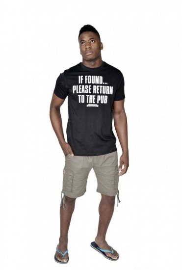 D555 SIMON 'Return To The Pub' Crew Neck T-Shirt Black - Majice Kratkih Rukava - Muške Majice Kratkih Rukava Veliki Brojevi 