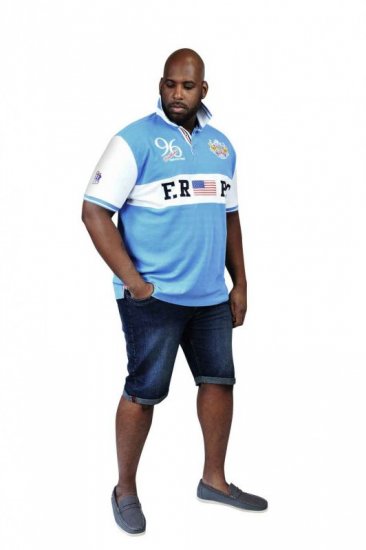 D555 ARYAN Florida Royal Racing Polo Blue/White - Polo majice - Muške Polo Majice Veliki Brojevi