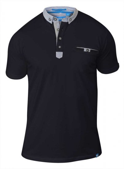 D555 HAYDEN Short Sleeve Polo Black - Polo majice - Muške Polo Majice Veliki Brojevi