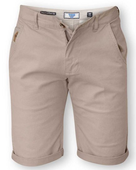 D555 COLTEN Stretch Cotton Chino Short Beige - Kratke hlače - Muške Kratke Hlače Veliki Brojevi 