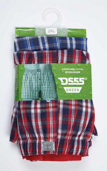 D555 PLAID Boxer Shorts Pack of Two - Donje rublje & kupaće hlače - muške donje rublje veliki brojevi