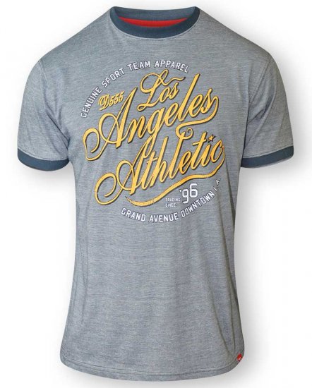 D555 IRVIN Athletic T-Shirt Grey - Majice Kratkih Rukava - Muške Majice Kratkih Rukava Veliki Brojevi 
